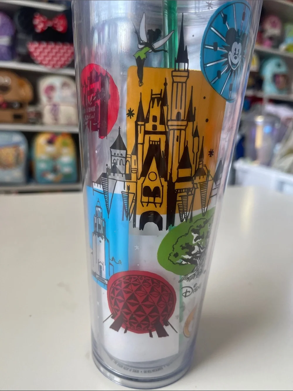 Disney world Multicolor Parks Icon Travel Tumbler with Straw